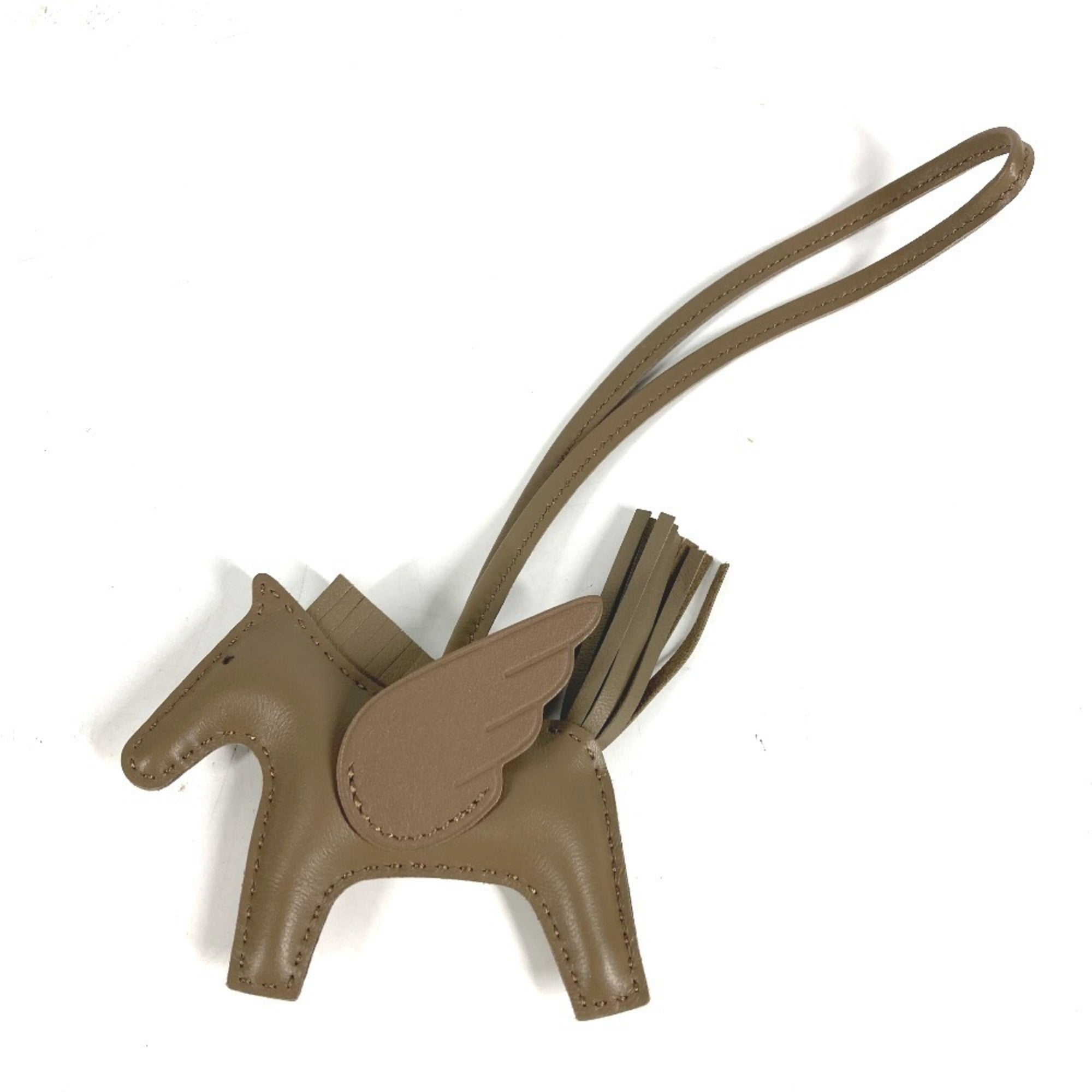 HERMES Hermes Horse Keychain Cheval Rodeo Pegasus PM Accessory Bag Charm So Etoupe All Agneau Milo M