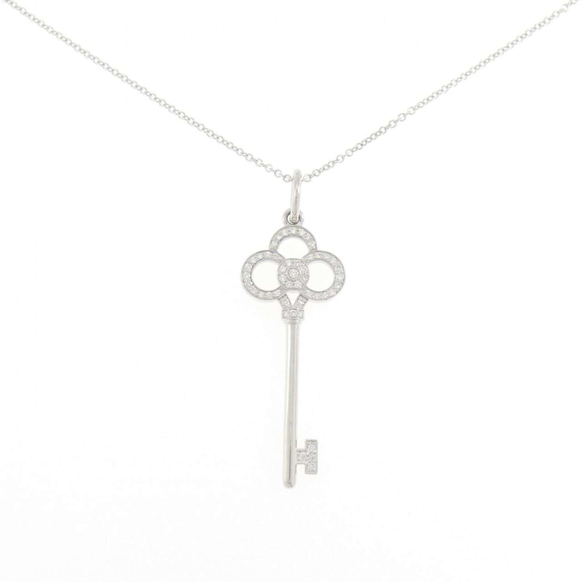 Tiffany Crown Key Mini Necklace 0.11CT