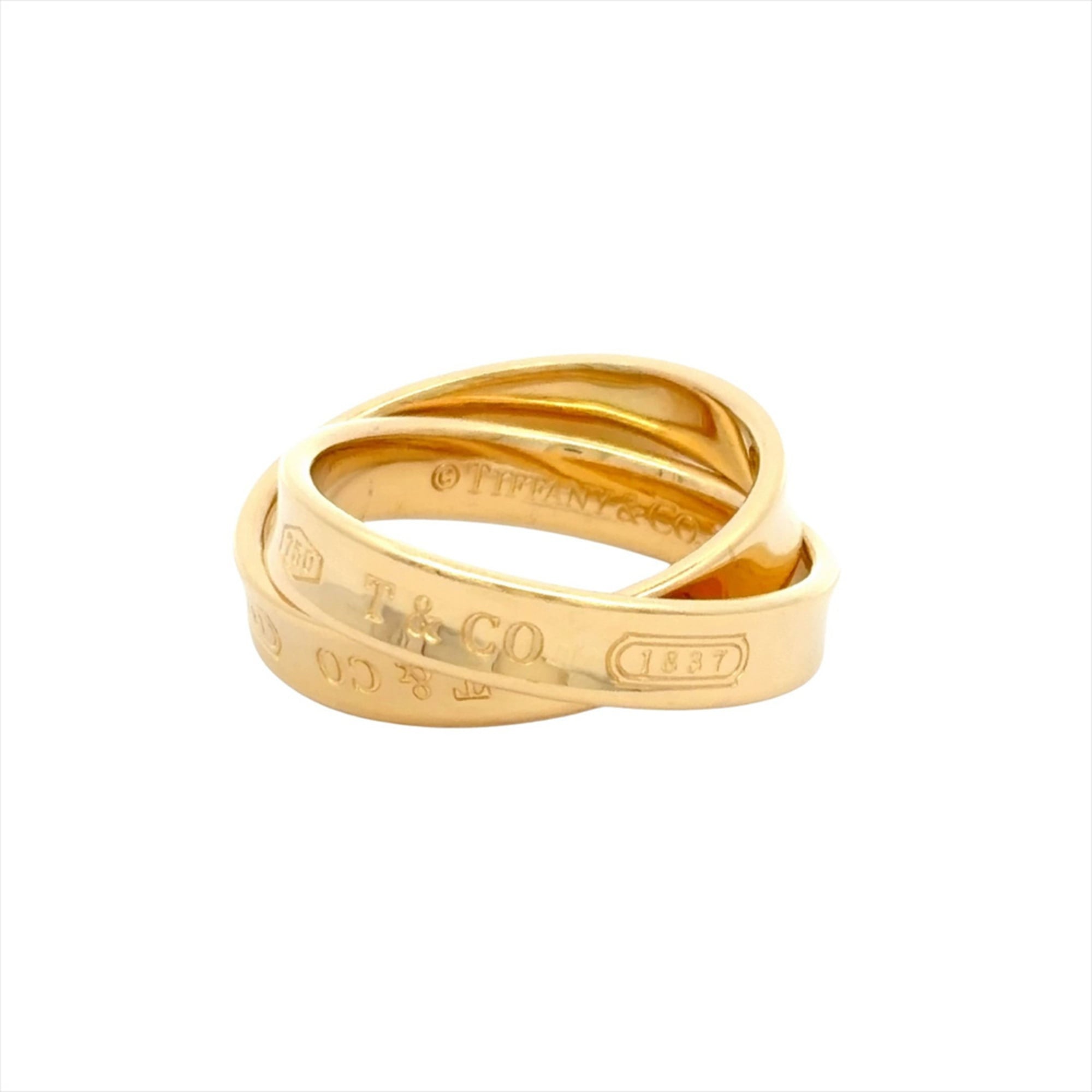 Tiffany & Co. Interlocking Circle 1837 Ring, Approx. 18K Yellow Gold, 6.8g, Women\'s Ring