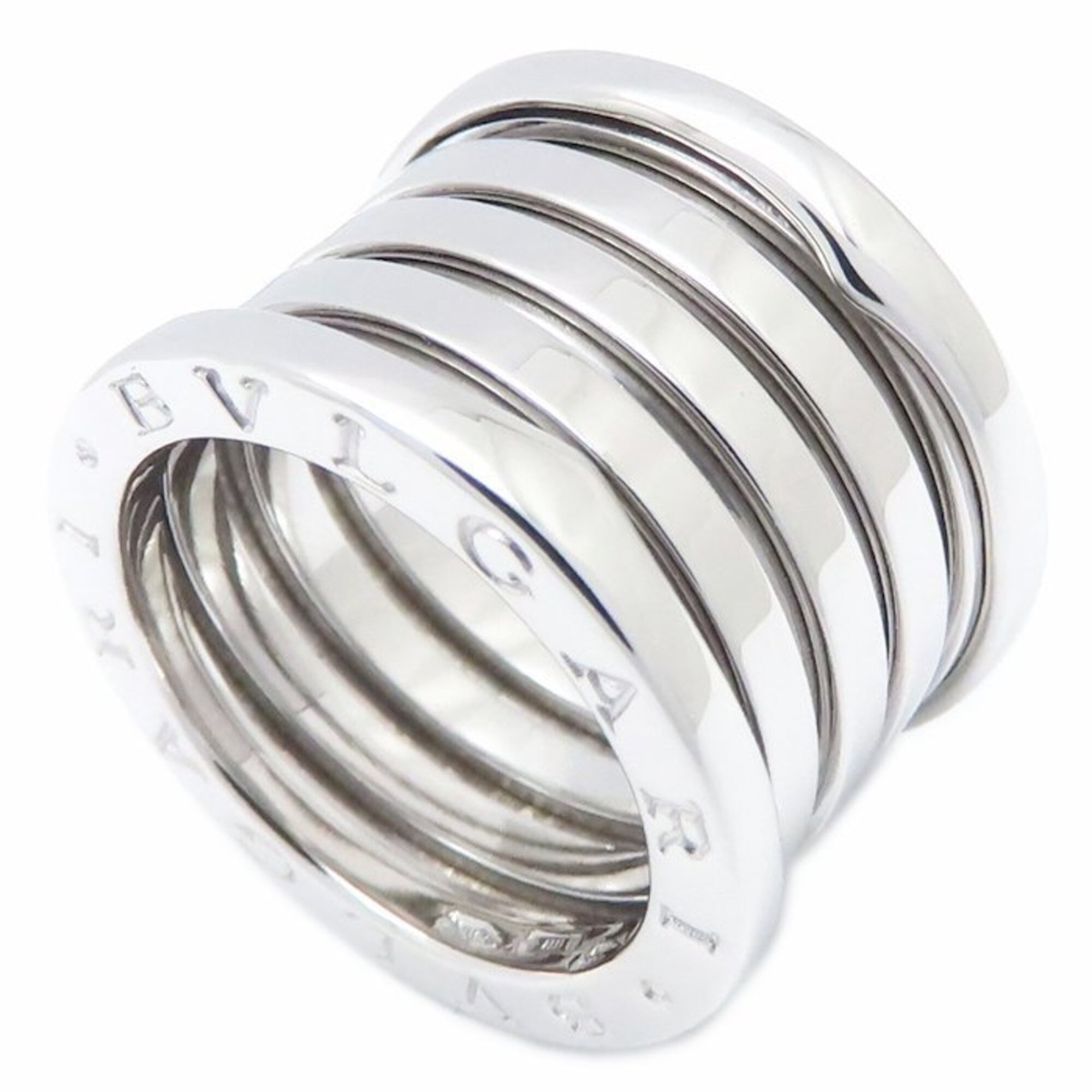 BVLGARI B.zero1 Ring, 5-band, Size L, #52, 18K White Gold, Women\'s, 295246