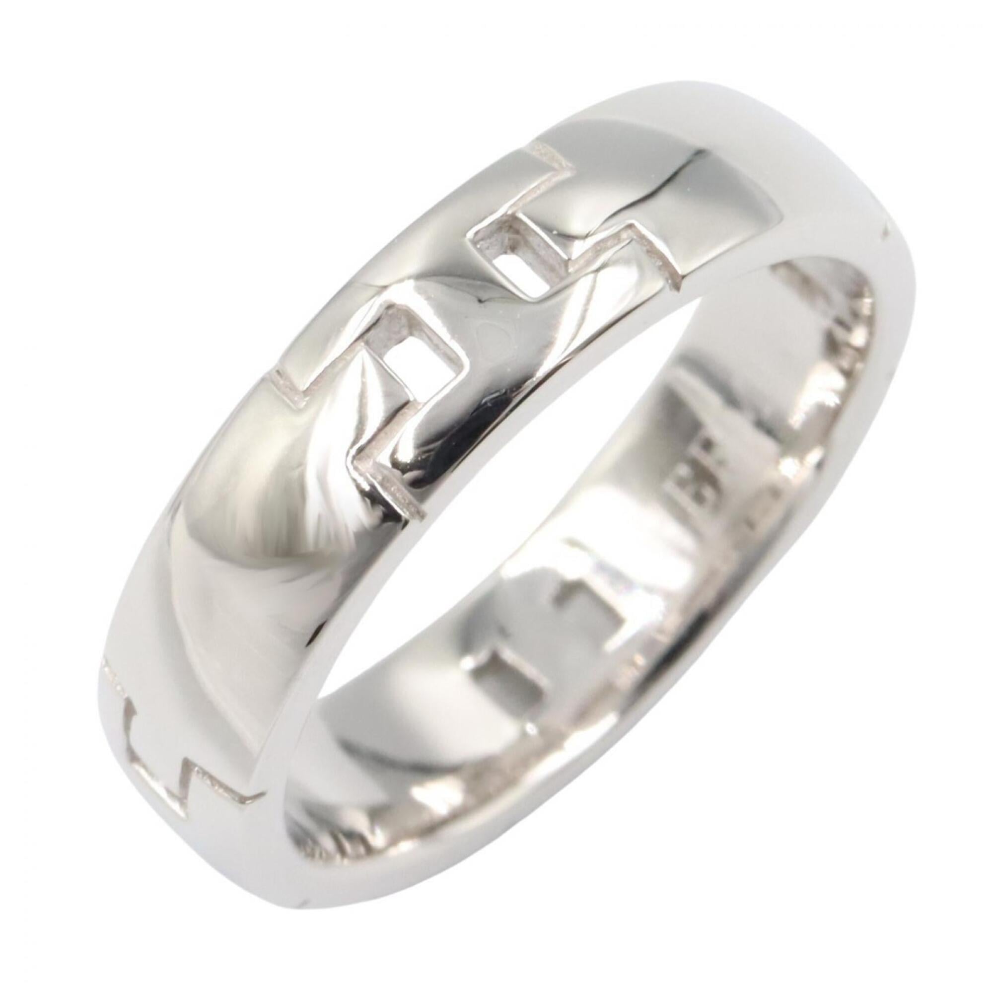 Hermes Hercules Ring, 18K White Gold (18KWG), Women\'s, Silver Tone