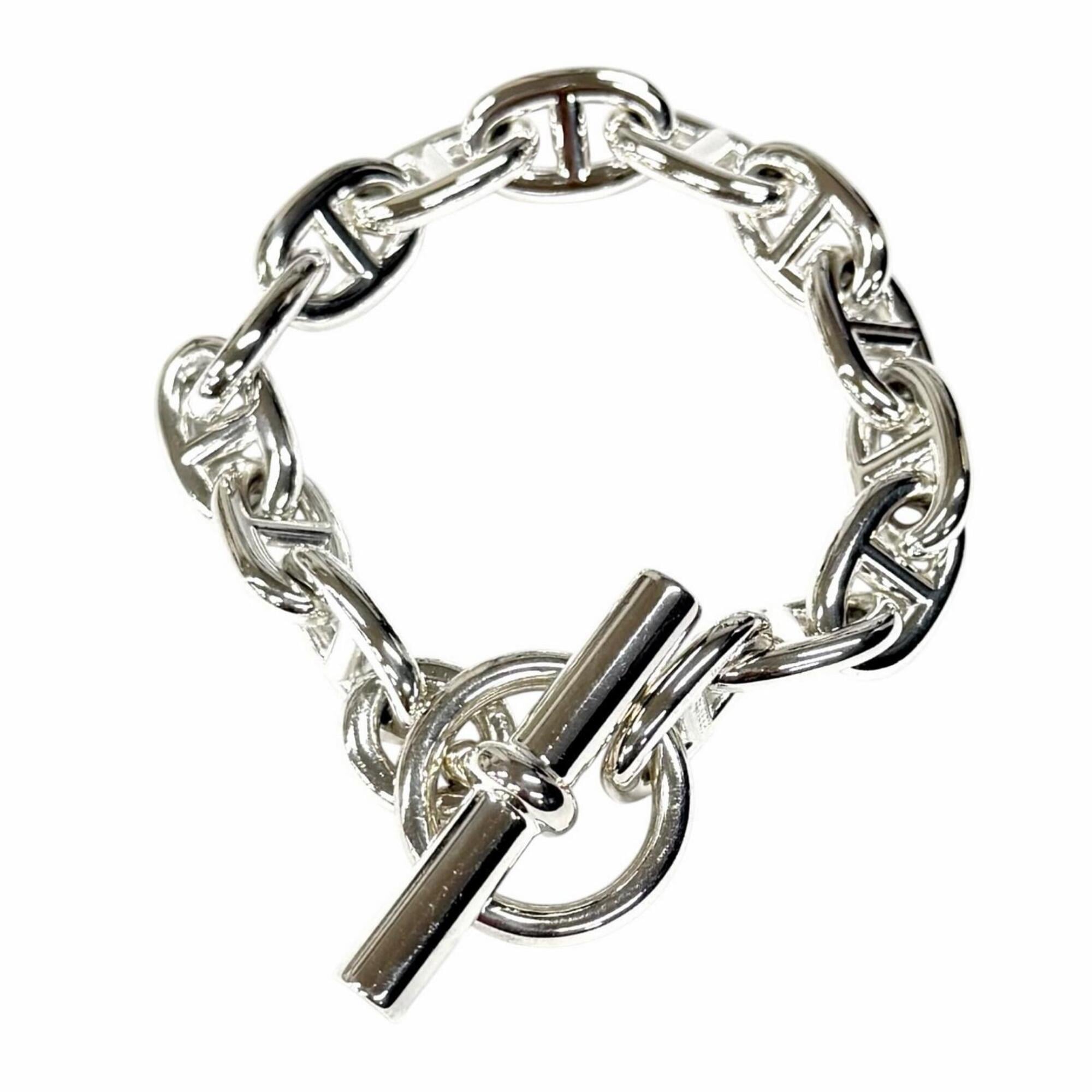 HERMES Chaine d\'Ancre MM 925 Bracelet, 14 links, Silver, with Case, Made in France, Weight: 53.2g,