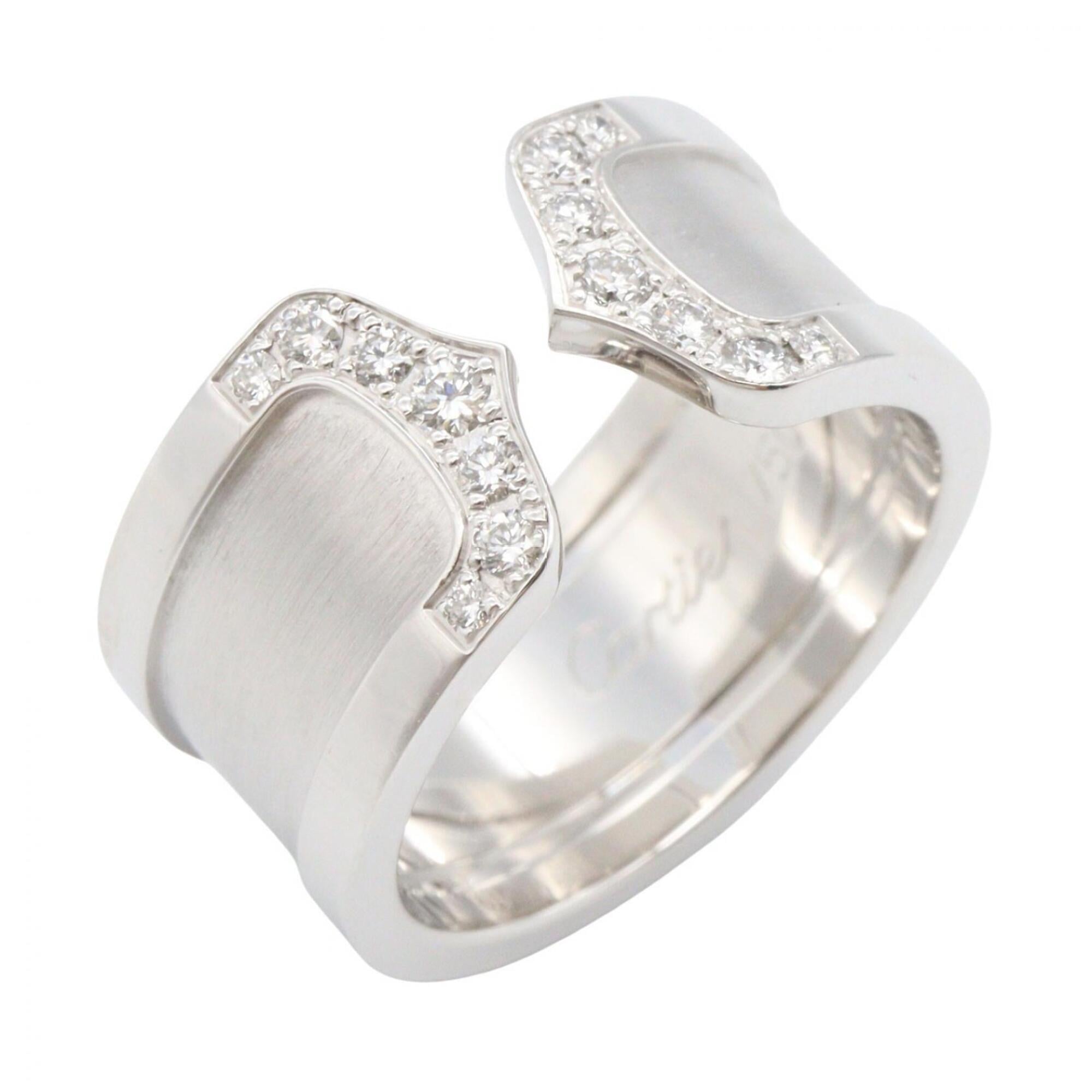 Cartier C2 Ring, Diamond 18K White Gold (18KWG), Women\'s, Silver/Clear Tone