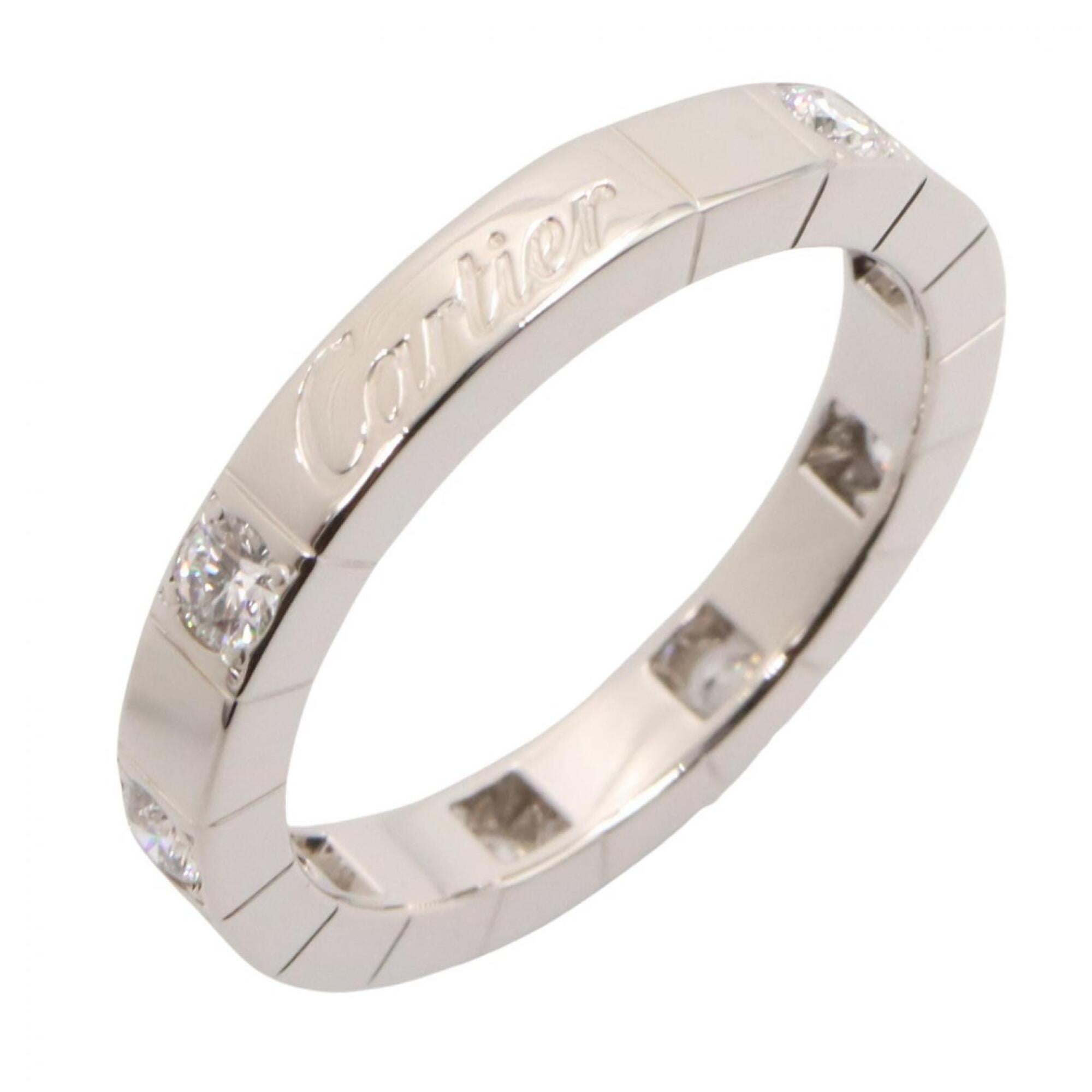 Cartier Lanieres Diamond Ring - 18K White Gold (18KWG) Women\'s Silver/Clear Tone