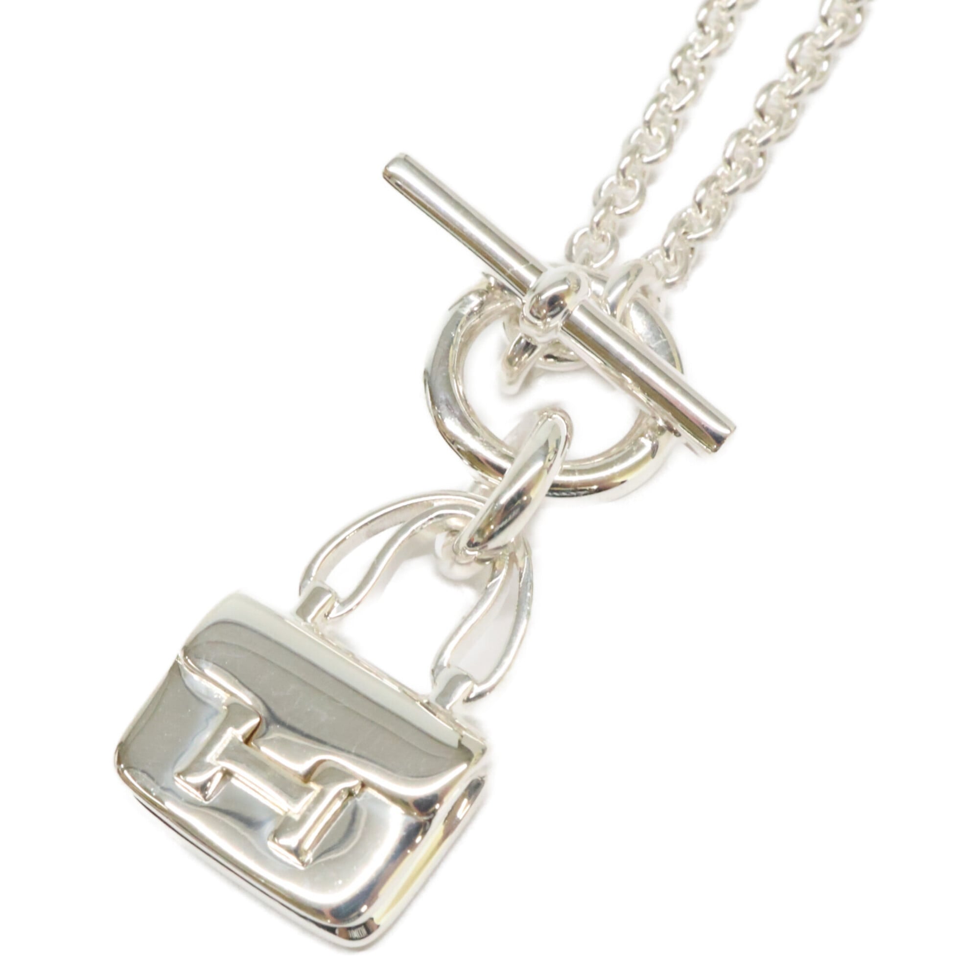 HERMES (Hermes) Newly polished, 2023 model, Ag925 Amulette Constance necklace, silver, women\'s.