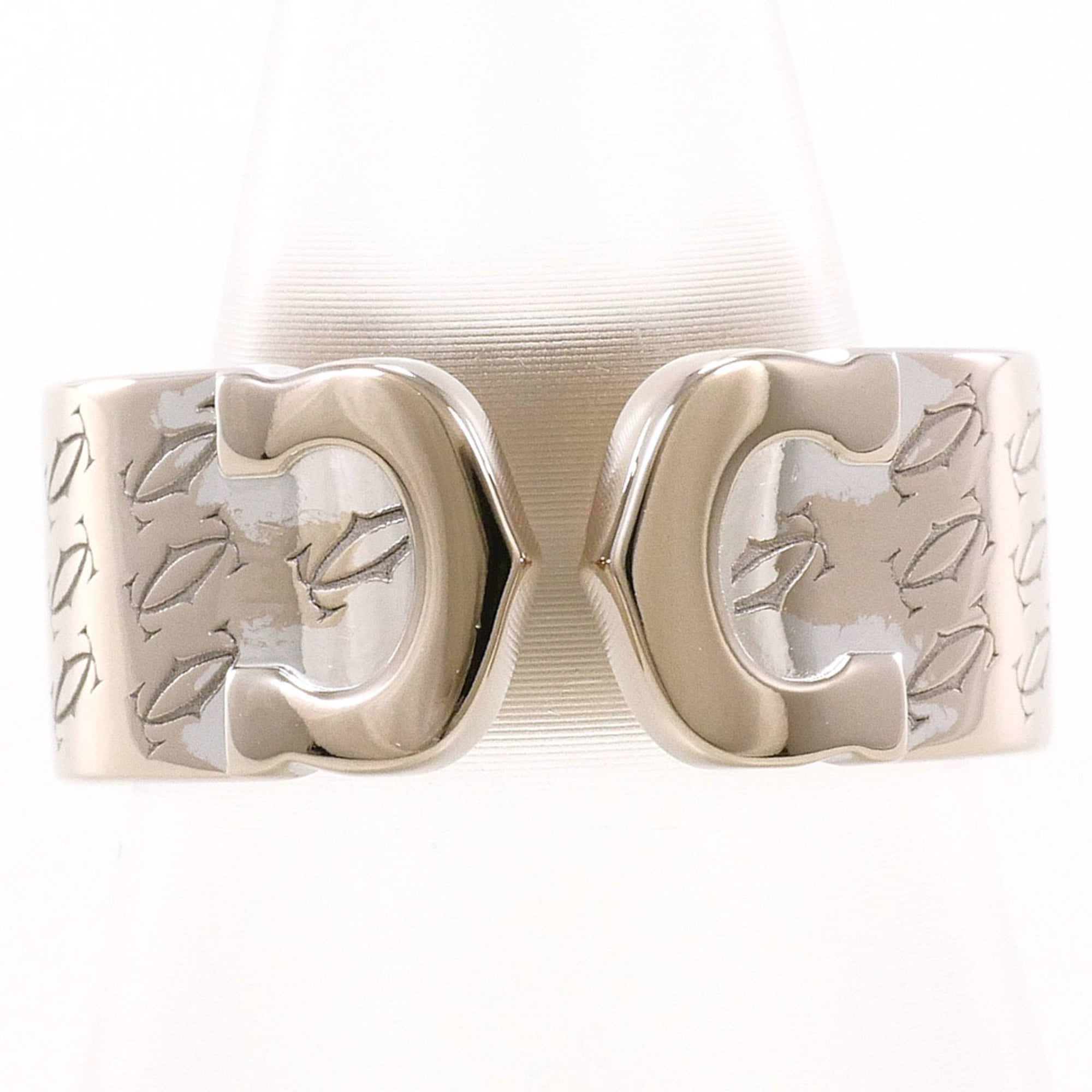 Cartier C2 18K White Gold Ring, Total Weight 11.0g, Like New Condition.