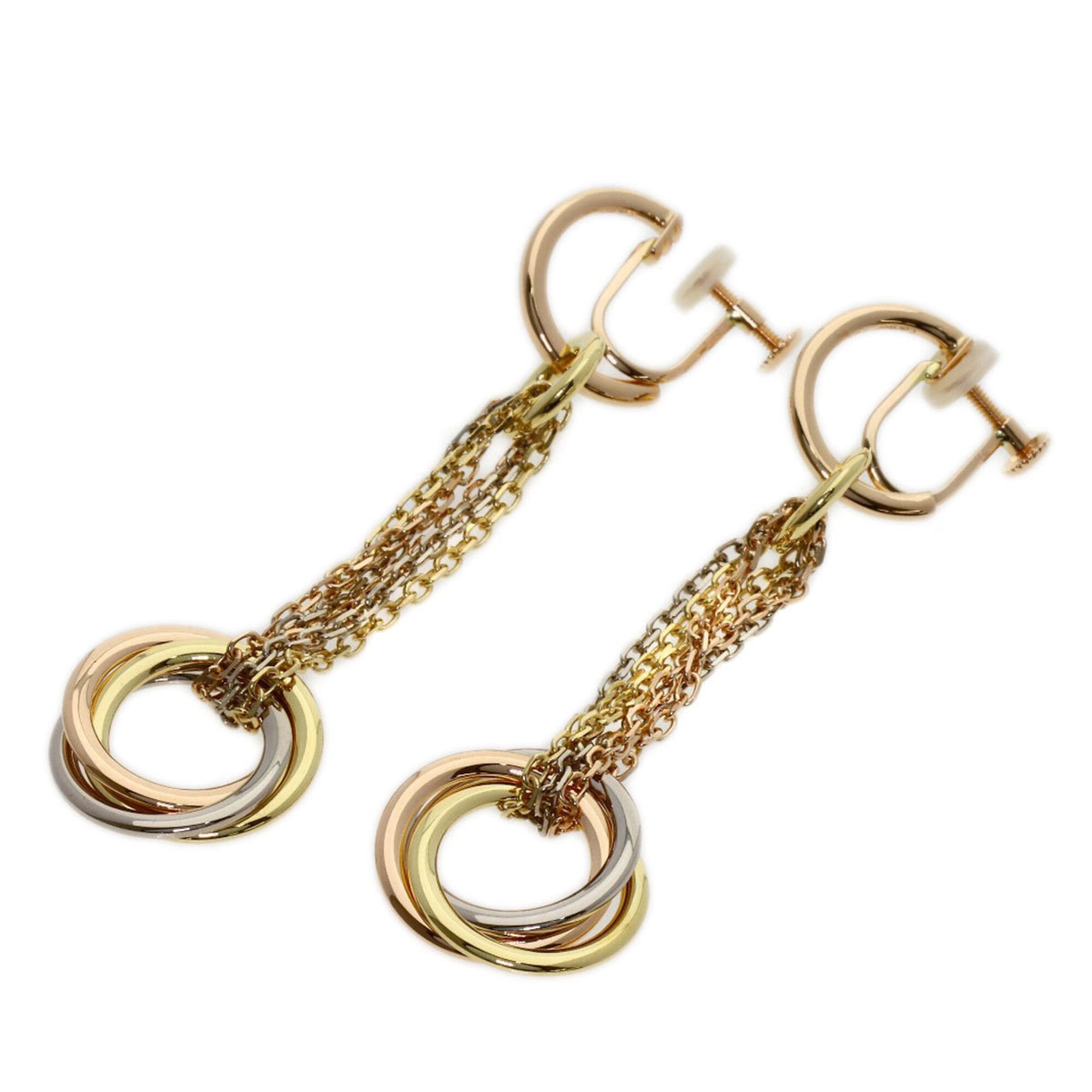 Cartier Trinity Long Earrings 18K Yellow Gold/18K White Pink Gold Women\'s CARTIER