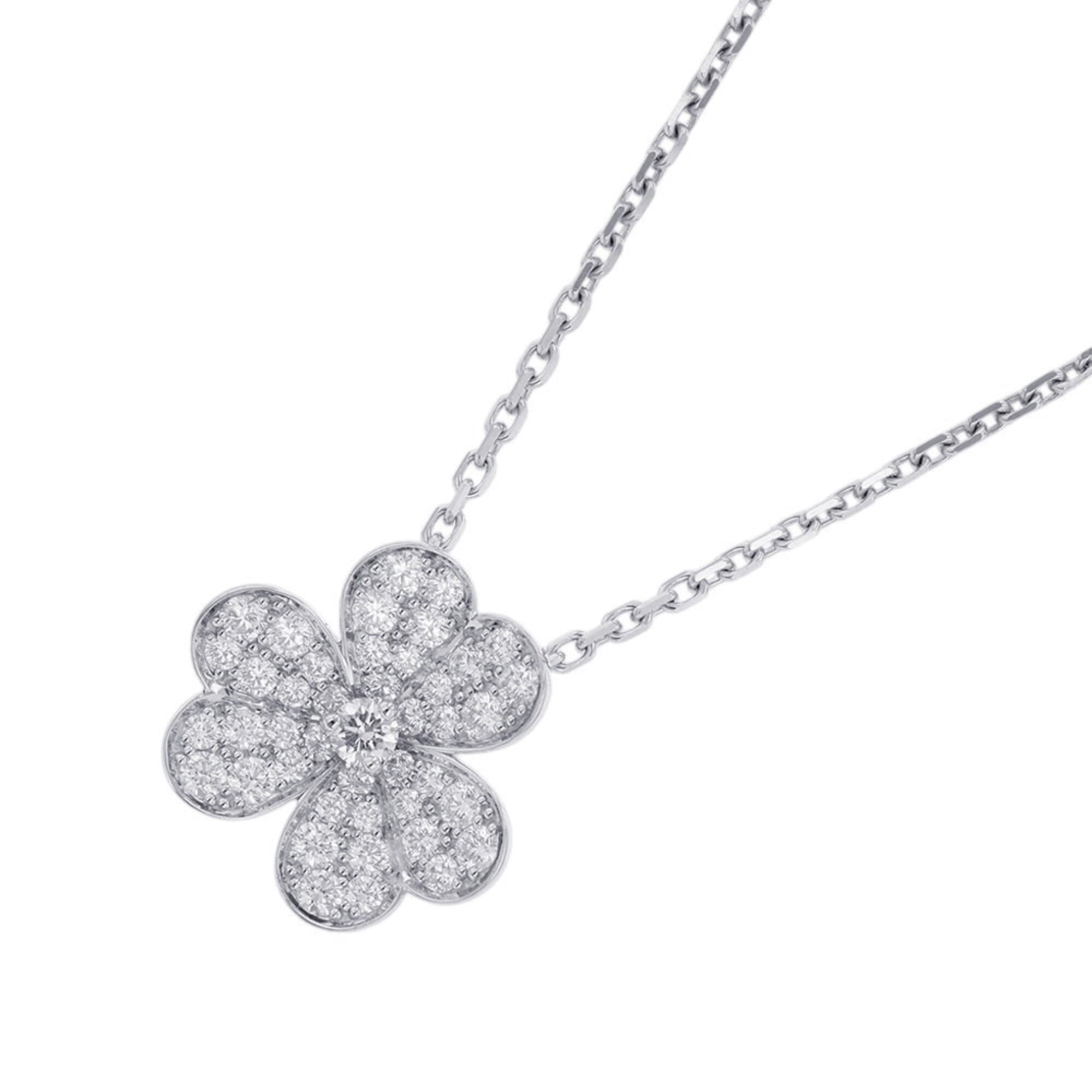 Van Cleef & Arpels Frivole Pendant Necklace, Small Model, 43 Diamonds (0.77ct total), 18K White Gold