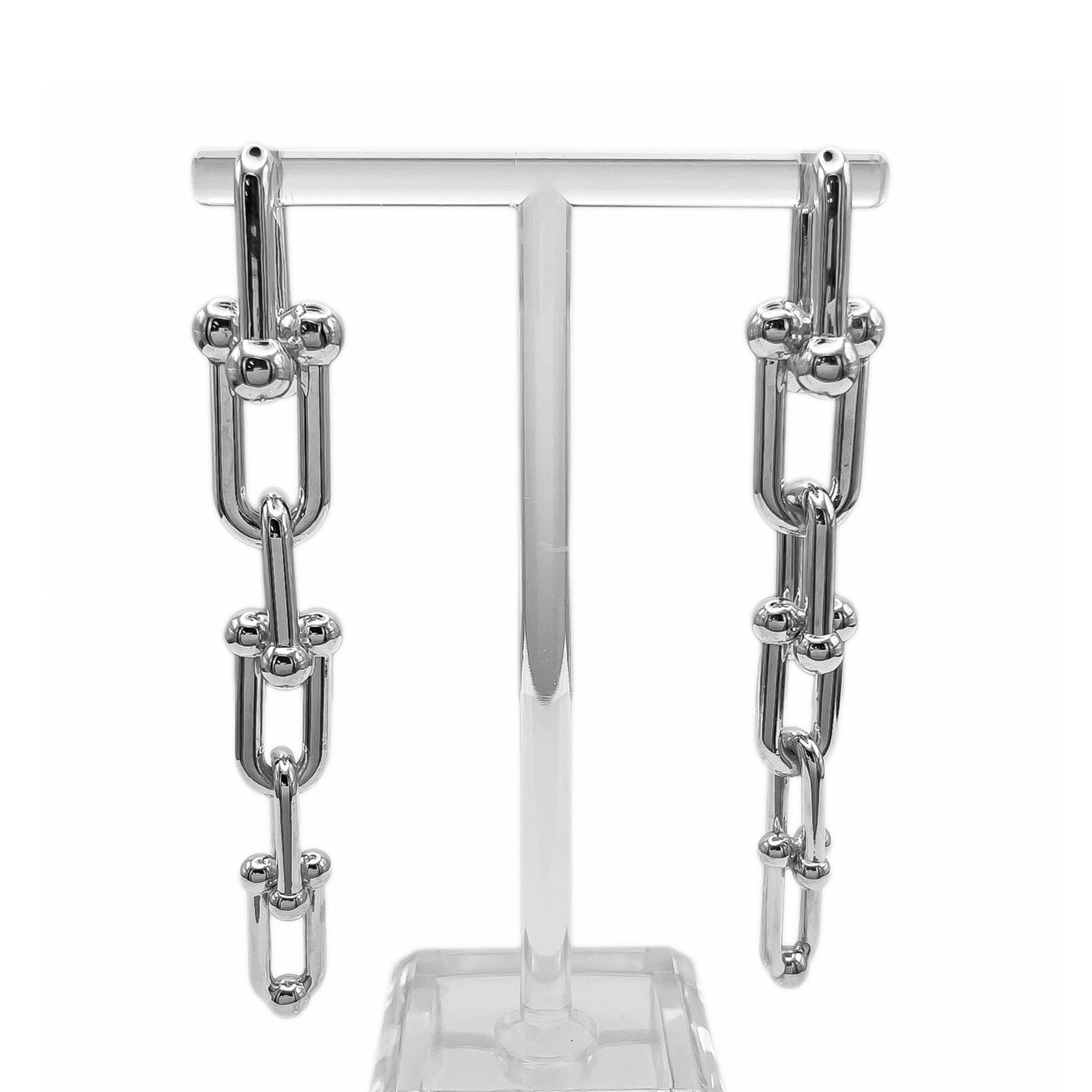 TIFFANY & Co. HardWear Graduated Link Earrings (Pair) SV925 8cm Silver Women\'s