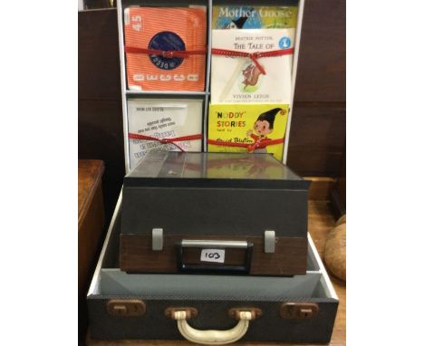A case of vintage records.
