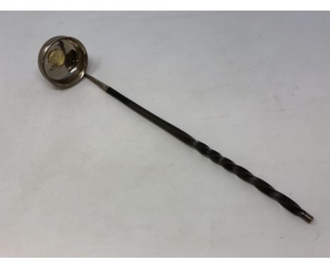 A Georgian Scottish silver toddy ladle set with a 1787 silver gilt shilling, P Cunningham 1811
