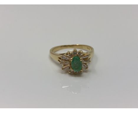 An 18ct gold emerald dress ring, size K CONDITION REPORT: 3.3g