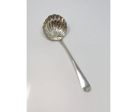 A George III silver sifting ladle