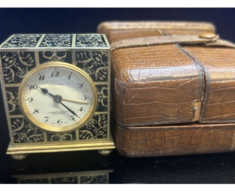 Zenith retailed by F. Horstmann &  Co Gilford travel clock in original leather case - currently ticking 