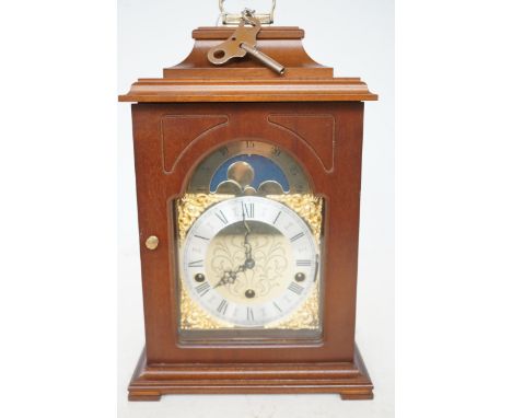 Hermle Franz 8 day movement mantle clock chiming on a moon phase made in Germany - Very good quality with key 