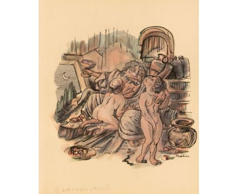 Alfred Kubin: 20 Bilder zur Bibel. München: R. Piper 1924. 32 x 27 cm. Mit 20 kolor. Lichtdrucken auf Taf. nach Federzeichnun