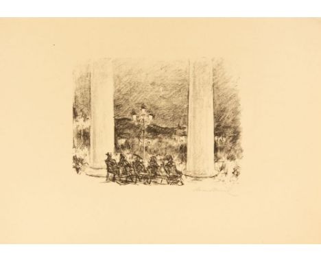 Hans Meid: Acht Lithographien aus Baden Baden. Baden-Baden: Verlag der ständigen Kunstausstellung 1917. 41,5 x 49,3 cm. Mit 8