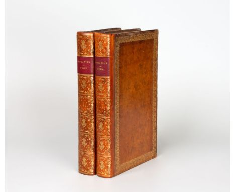 Horatius Flaccus, Quintus: Opera. 2 Bände. London: John Pine 1733-1737. 23,2 x 13,5 cm. Mit 2 Kupfertiteln, 1 Kupferporträt, 