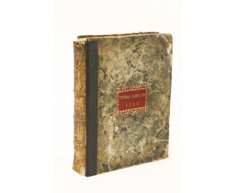 MANUSCRIPT: Thomas Pamplin- A Mathematics manuscript dated 1791, with 345 numbered pages of neatly hand-written text and nume