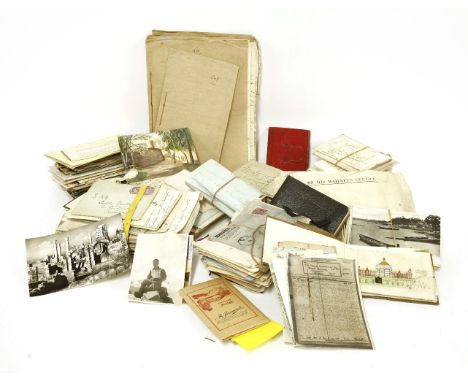 LOXLEY HALL & The Sneyd Kynnersley Family: A large collection, including: 4 hand-coloured Plans, plus 1 other (rolled); 2 Dra