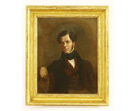 Sir George Hayter (1792-1871)PORTRAIT OF ROBERT STEWART ESQ, MP FOR HADDINGTON DISTRICT, HALF-LENGTH SEATEDOil on board33 x 2