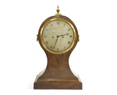 A mahogany bracket clock,early 19th century, the silvered dial inscribed 'R Green, Edinburgh', the backplate also signed, wit