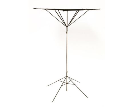 A rare system cane,having a telescopic shaft and a white metal collar, removing the handle reveals a folding card table desig