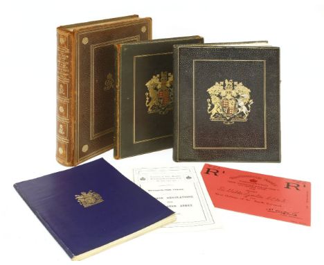 Coronation of King George V & Queen Mary, 22 June, 1911. Ceremonial volume, 70pp with 2 plans. Prepared by Earl Marshal Norfo