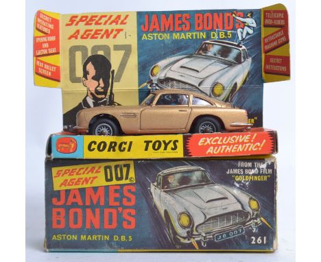 CORGI JAMES BOND; Original vintage Corgi James Bond 007 Gold Aston Martin DB5 No. 261, within the original box, with original