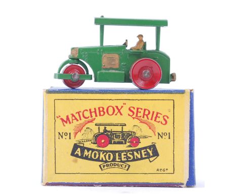 MOKO LESNEY; An original vintage Matchbox Moko Lesney diecast model No. 1 Traction Engine. Within the original box.