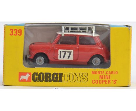 CORGI; An original vintage Corgi 339 Monte Carlo Mini Cooper S, within the original box. Appears to have never been removed. 