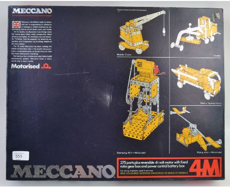 MECCANO; Vintage Meccano set 4M, appears to be complete (although unchecked) with contents bagged for many years. With instru