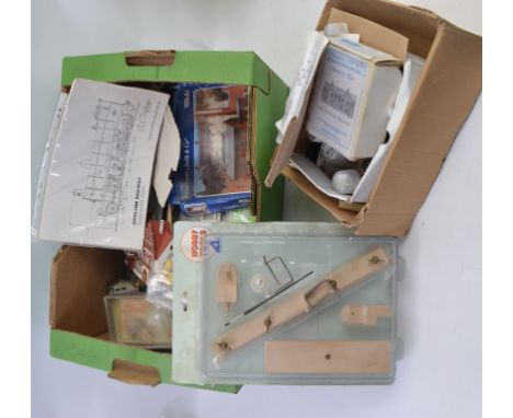 MODEL MAKING; A large box of assorted vintage model making tools / accessories / pieces etc. Mostly railway related, but also
