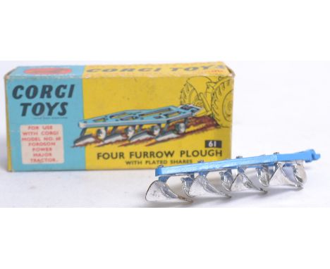 CORGI; Original vintage Corgi Toys 61 Four Furrow Plough diecast model within the original box. 