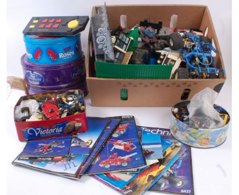 LEGO; A large collection of assorted loose vintage Lego to include mostly late 1980's - 1990's sets - Lego City, Police, Tech