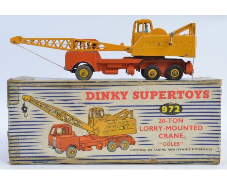 DINKY; An original vintage Dinky Toys 972 20 Ton Lorry Mounted ' Coles ' Crane. Within the original box.