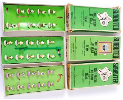 SUBBUTEO; A collection of 3x vintage boxed Subbuteo table soccer teams comprising of: Rapid Vienna, 21 & 159.


NOTE: From a 
