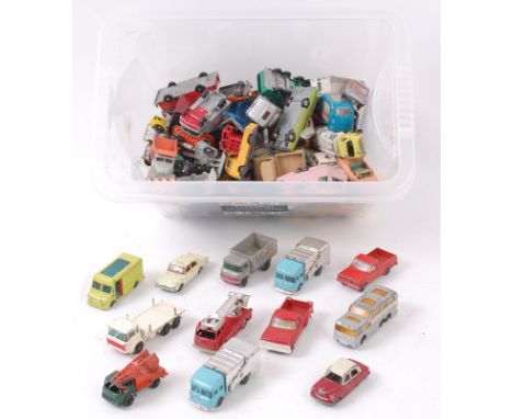 MATCHBOX LESNEY: A good crate of assorted vintage loose Matchbox Lesney diecast models - many variations.