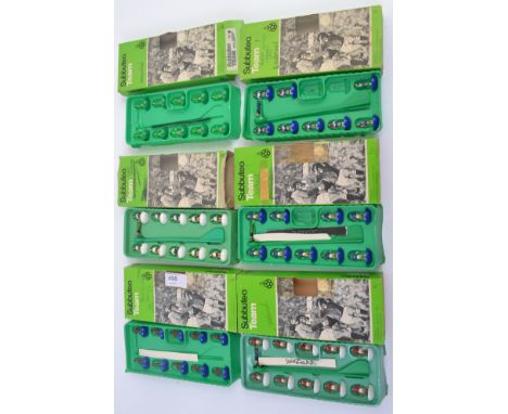 SUBBUTEO; A collection of 6x vintage Subbuteo football teams, comprising of box numbers; C100, 68, 51, 320 and others. Conten