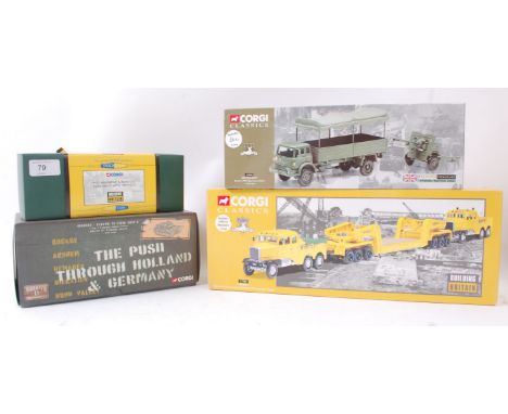 CORGI; A collection of 4x Corgi diecast sets to include WWII Collection CC60505 Tank, Classics 17702 Wimpey, ' Building Brita
