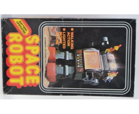 ROBOT; An original vintage 1970's Space Robot toy, within the original box, marked ' Made In Hong Kong ' by HC Toys. 