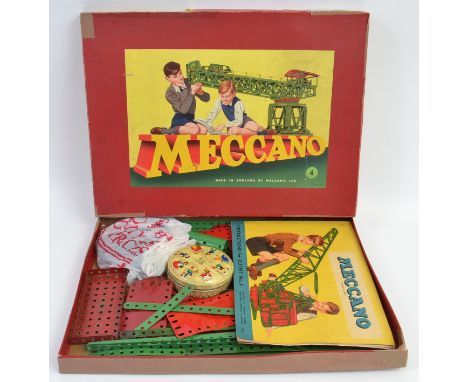 MECCANO; An original vintage Meccano Set No. 4 in original box, with instructions.