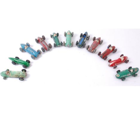 DINKY; A collection of 11x original vintage Dinky Toys diecast model racing cars, to include Vanguard, Maserati and others. 