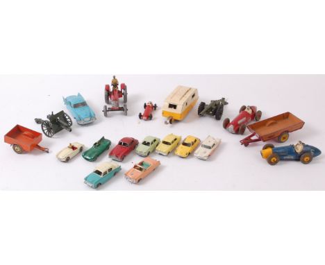 DIECAST; A collection of assorted loose vintage diecast models, to include a quantity of mostly grey plastic wheeled Lesney, 