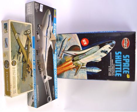 MODEL KITS; Three vintage model kits; Airfix Liberator (with contents still sealed), Revell Boeing 1/144 scale and an Airfix 