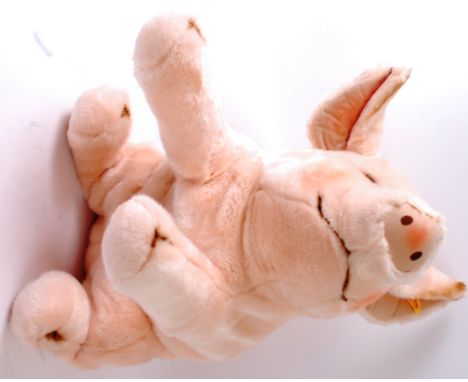 STEIFF; Original large plush Steiff Pig / Piglet. Original button to ear - product number 105364.