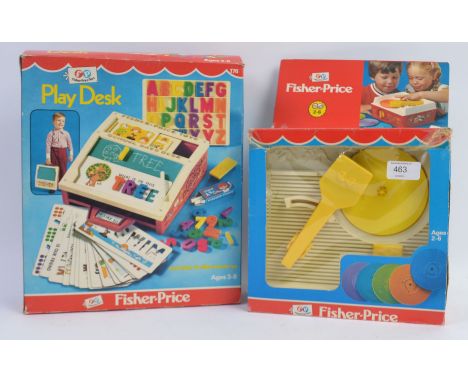 FISHER PRICE; Two original 1970's Fisher Price boxed toys / playsets the first being the Fisher Price Play Desk, the second b