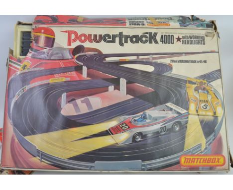 POWERTRACK; An original vintage set of Matchbox Powertrack (Scalextric style racing set) ' with working headlights ' set. App