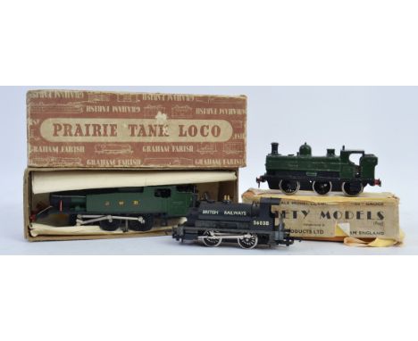 RAILWAY MODELS; Two vintage railway trainset 00 gauge model kits - a Gaeity Models Locomotive, and a Prairie Tank locomotive.