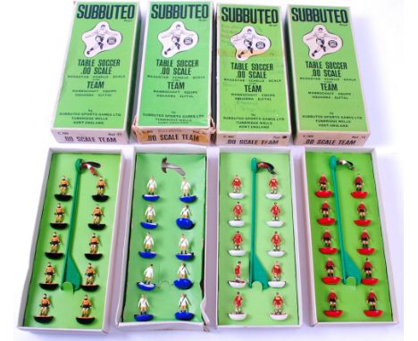 SUBBUTEO; A collection of 4x vintage boxed Subbuteo table soccer teams comprising of: 14, 167, 77 & another.


NOTE: From a h